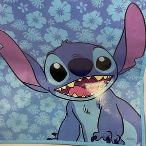 Disney Stitch Blue and Purple Floral Towel